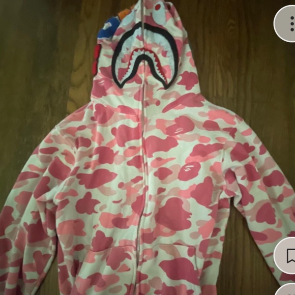pink bape hoodie perfect condition